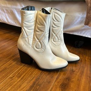 White cowboy booties